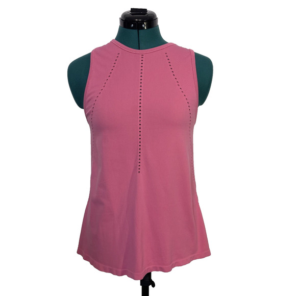 ATHLETA Foothill Split Back Tank Top XS Pink Workout Sleeveless High Neck - Picture 1 of 6